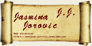 Jasmina Jorović vizit kartica